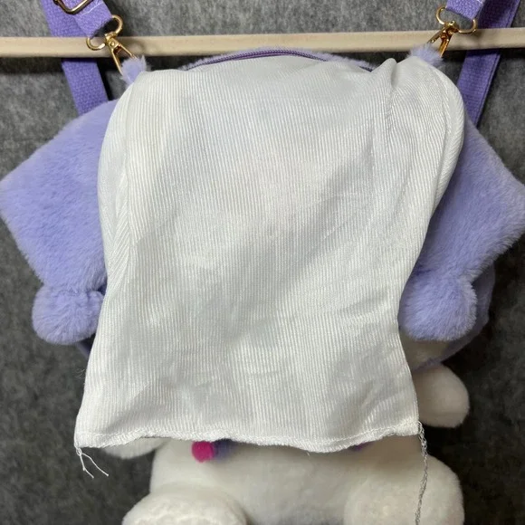 Sanrio Kuromi Plush‎ Backpack Shoulder Bag Plushie Kawaii Purple White - Picture 6 of 9